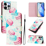 Custodia in pelle con motivo colorato per iPhone 13 Pro Max