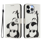 Custodia in pelle con motivo colorato per iPhone 14 Pro