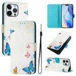 Custodia in pelle con motivo colorato per iPhone 14 Pro