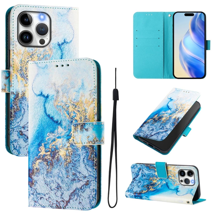 Custodia in pelle con motivo colorato per iPhone 14 Pro