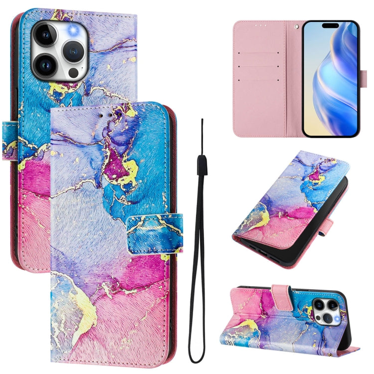 Custodia in pelle con motivo colorato per iPhone 14 Pro