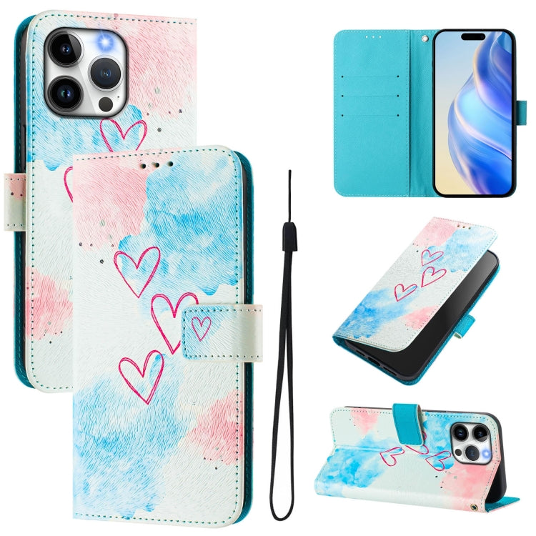 Custodia in pelle con motivo colorato per iPhone 14 Pro Max