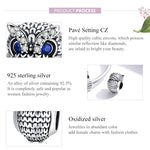 Perline gufo in argento sterling 925 per gioielli fai-da-te