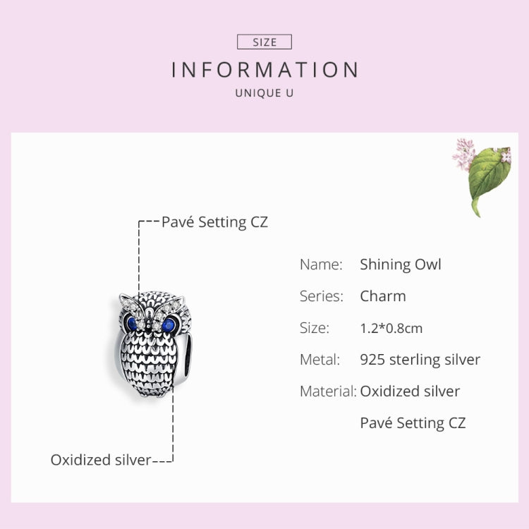 Perline gufo in argento sterling 925 per gioielli fai-da-te