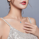 Collana donna cuore blu in argento sterling S925