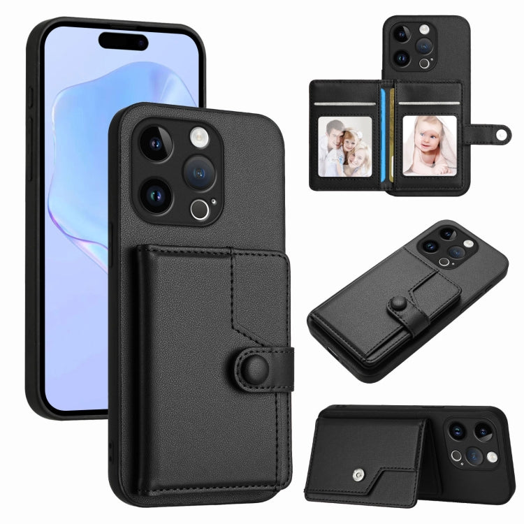 Borsa per carte con bottone RFID Custodia antifurto per telefono, For iPhone 14 Plus, For iPhone 14, For iPhone 14 Pro, For iPhone 14 Pro Max