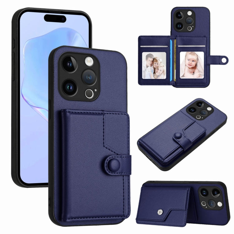 Borsa per carte con bottone RFID Custodia antifurto per telefono, For iPhone 14 Plus, For iPhone 14, For iPhone 14 Pro, For iPhone 14 Pro Max