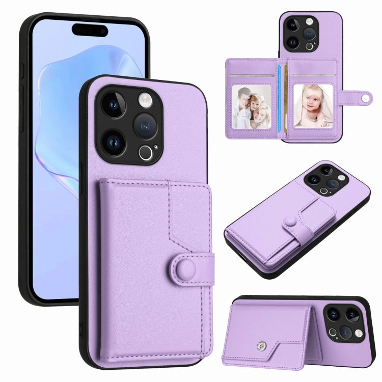 Borsa per carte con bottone RFID Custodia antifurto per telefono, For iPhone 14 Plus, For iPhone 14, For iPhone 14 Pro, For iPhone 14 Pro Max