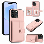 Borsa per carte con bottone RFID Custodia antifurto per telefono, For iPhone 14 Plus, For iPhone 14, For iPhone 14 Pro, For iPhone 14 Pro Max