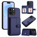 Borsa per carte con bottone RFID Custodia antifurto per telefono, For iPhone 14 Plus, For iPhone 14, For iPhone 14 Pro, For iPhone 14 Pro Max