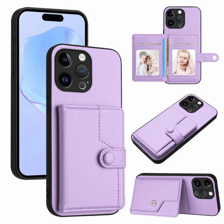 Borsa per carte con bottone RFID Custodia antifurto per telefono, For iPhone 14 Plus, For iPhone 14, For iPhone 14 Pro, For iPhone 14 Pro Max