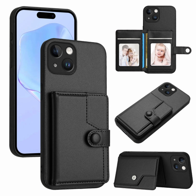 Borsa per carte con bottone RFID Custodia antifurto per telefono, For iPhone 13 mini, For iPhone 12, For iPhone 12 Pro Max, For iPhone 12 Pro