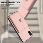 Borsa per carte con bottone RFID Custodia antifurto per telefono, For iPhone XS / X, For iPhone XR, For iPhone XS Max, For iPhone 8 Plus / 7 Plus