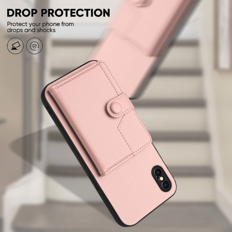 Borsa per carte con bottone RFID Custodia antifurto per telefono, For iPhone XS / X, For iPhone XR, For iPhone XS Max, For iPhone 8 Plus / 7 Plus