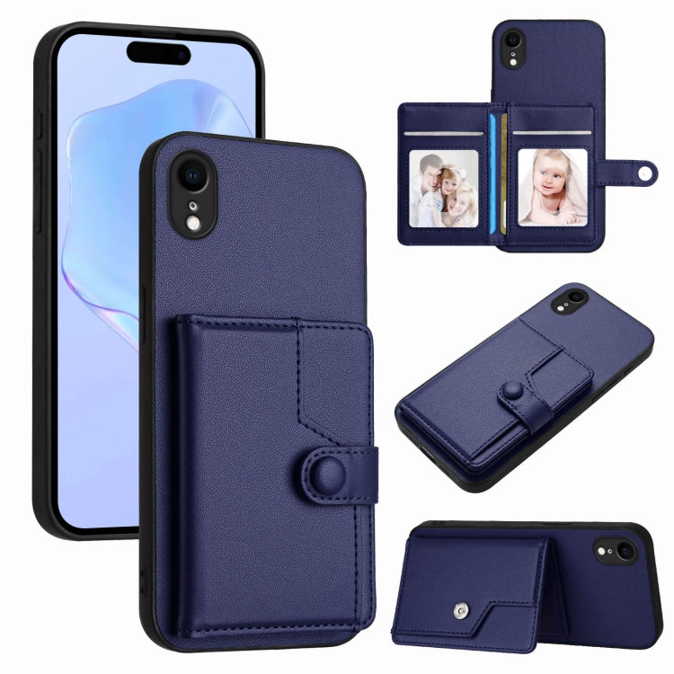 Borsa per carte con bottone RFID Custodia antifurto per telefono, For iPhone XS / X, For iPhone XR, For iPhone XS Max, For iPhone 8 Plus / 7 Plus