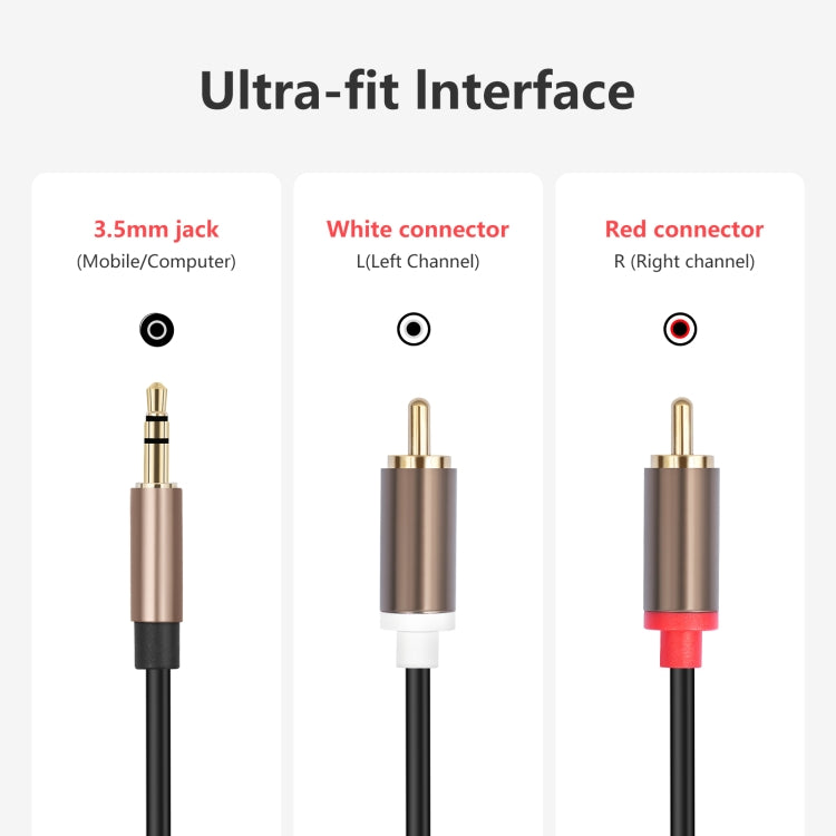 Connettore audio 3,5 mm maschio a 2 RCA maschio 1-3 m