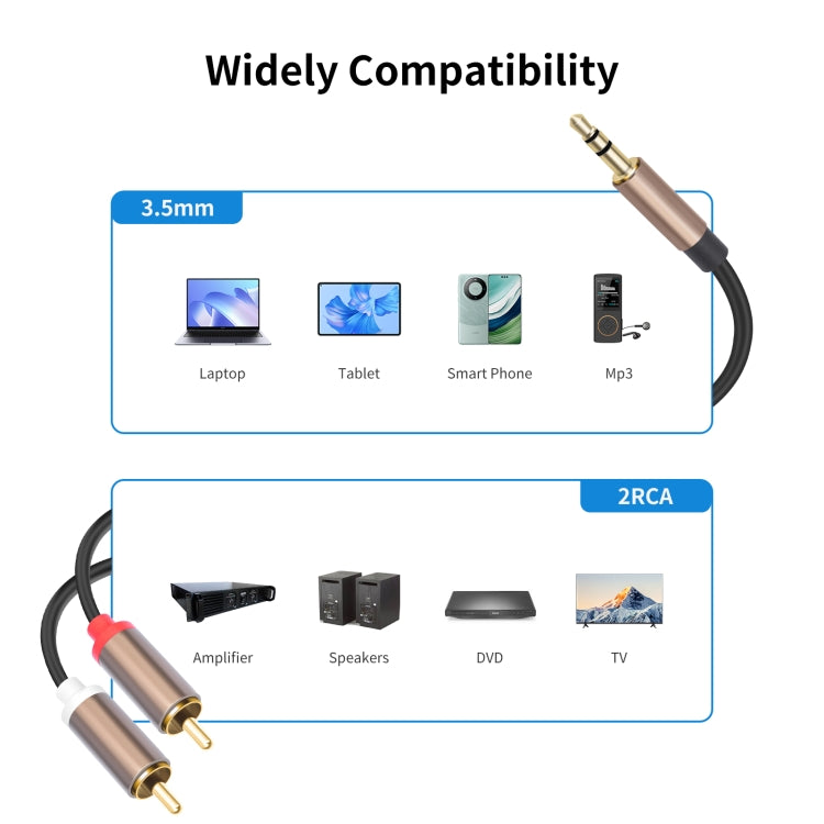 Connettore audio 3,5 mm maschio a 2 RCA maschio 1-3 m