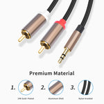 Connettore audio 3,5 mm maschio a 2 RCA maschio 1-3 m