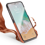 Custodia in pelle per iPhone X e XS con texture coccodrillo