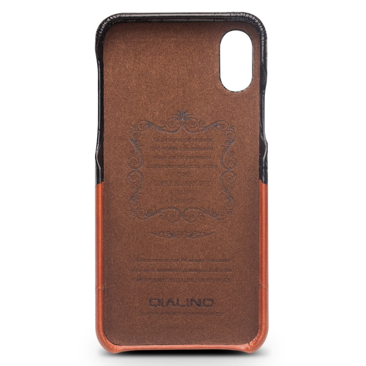 Custodia in pelle per iPhone X e XS con texture coccodrillo