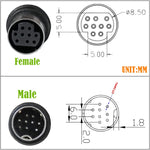 Cavo adattatore audio mini DIN 9 pin curvo 0,5-3 metri