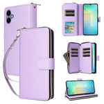 Portafoglio con cerniera e nove slot per carte per Galaxy A08 A06 A07 A57 5G A37