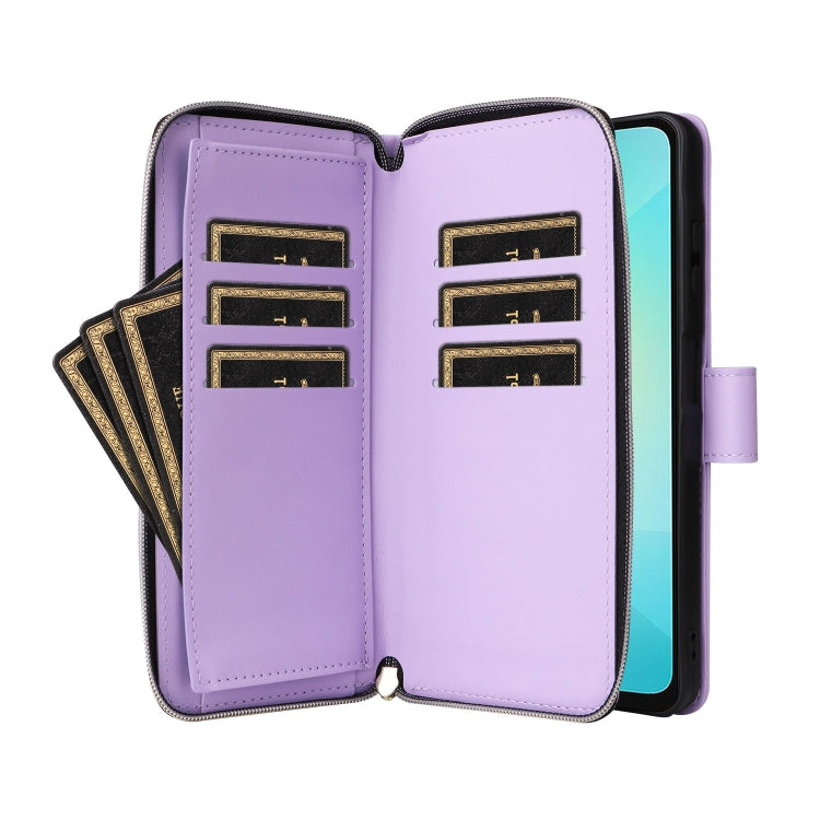Portafoglio con cerniera e nove slot per carte per Galaxy A08 A06 A07 A57 5G A37