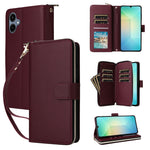 Portafoglio con cerniera e nove slot per carte per Galaxy A08 A06 A07 A57 5G A37