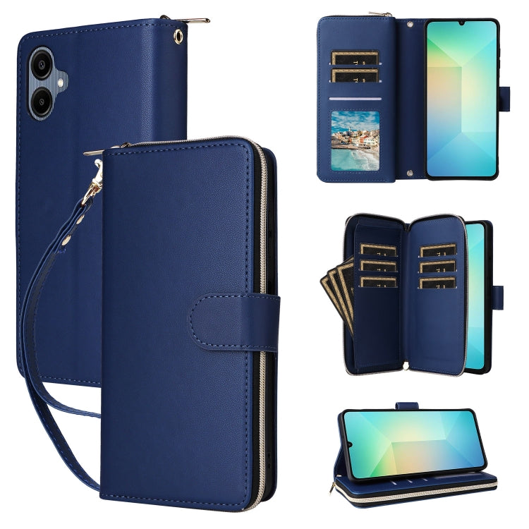 Portafoglio con cerniera e nove slot per carte per Galaxy A08 A06 A07 A57 5G A37