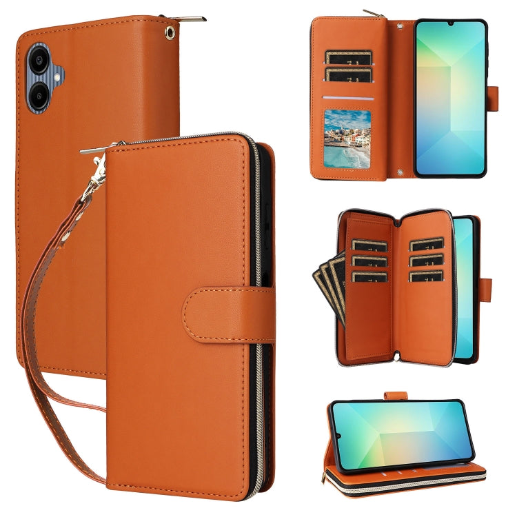 Portafoglio con cerniera e nove slot per carte per Galaxy A08 A06 A07 A57 5G A37