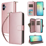 Portafoglio con cerniera e nove slot per carte per Galaxy A08 A06 A07 A57 5G A37