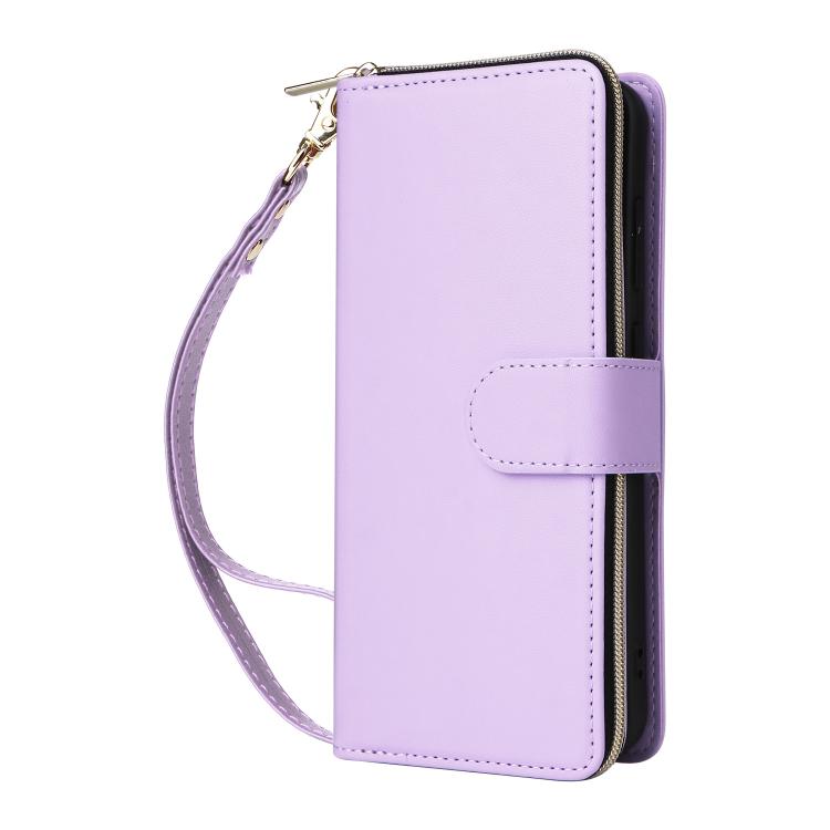 Custodia portafoglio in pelle con cerniera e nove slot per carte per Galaxy A36