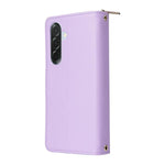 Custodia portafoglio in pelle con cerniera e nove slot per carte per Galaxy A36