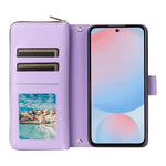 Custodia portafoglio in pelle con cerniera e nove slot per carte per Galaxy A36
