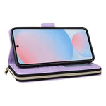 Custodia portafoglio in pelle con cerniera e nove slot per carte per Galaxy A36