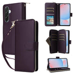 Custodia portafoglio in pelle con cerniera e nove slot per carte per Galaxy A36