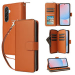 Custodia portafoglio in pelle con cerniera e nove slot per carte per Galaxy A36