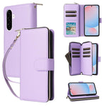 Portafoglio con cerniera e nove slot per carte per Galaxy A08 A06 A07 A57 5G A37