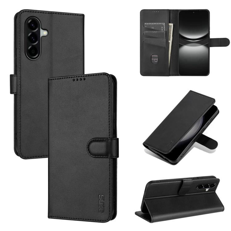 Custodia in pelle di vitello con texture AZNS Skin Feel per Galaxy A08 5G, A18