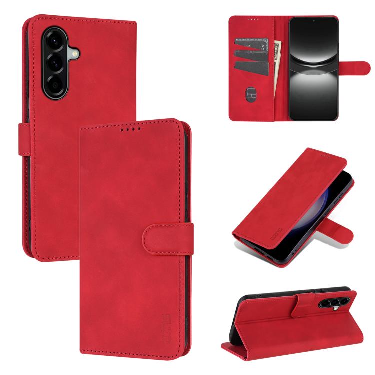 Custodia in pelle di vitello con texture AZNS Skin Feel per Galaxy A08 5G, A18