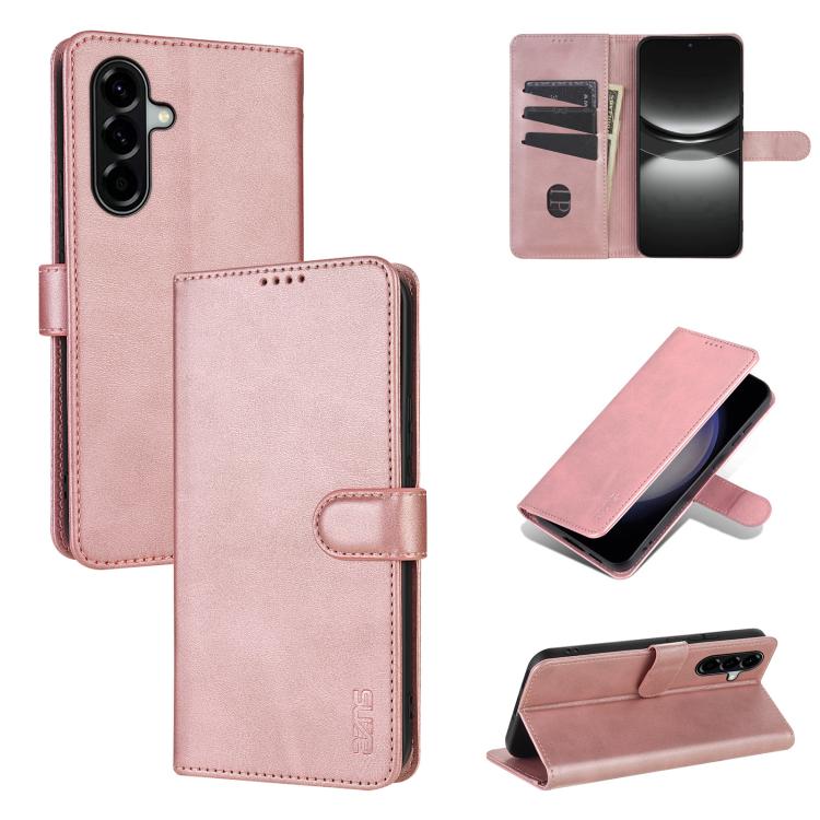 Custodia in pelle di vitello con texture AZNS Skin Feel per Galaxy A08 5G, A18