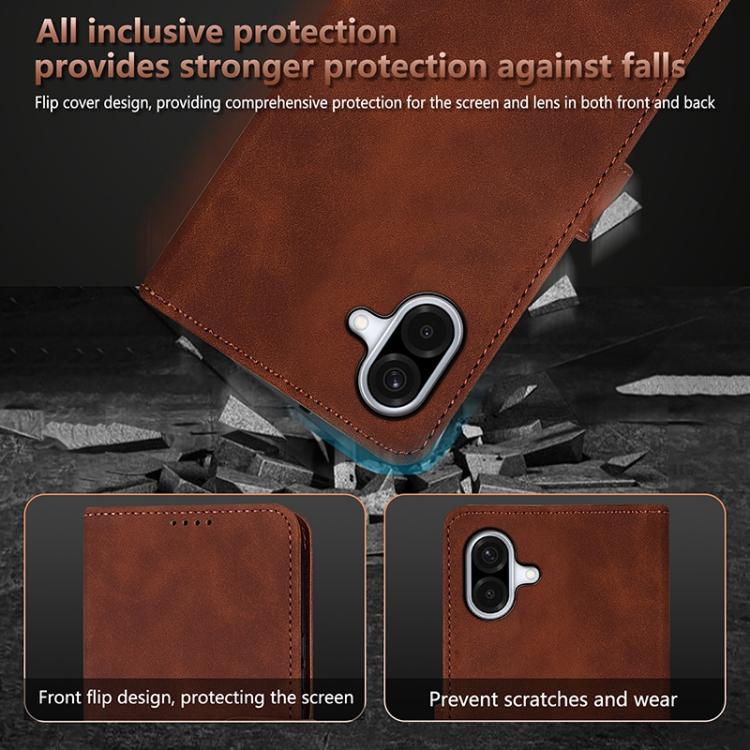 Custodia in pelle di vitello con texture AZNS Skin Feel per Galaxy A08 5G, A18
