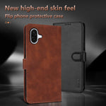 Custodia in pelle di vitello con texture AZNS Skin Feel per Galaxy A08 5G, A18