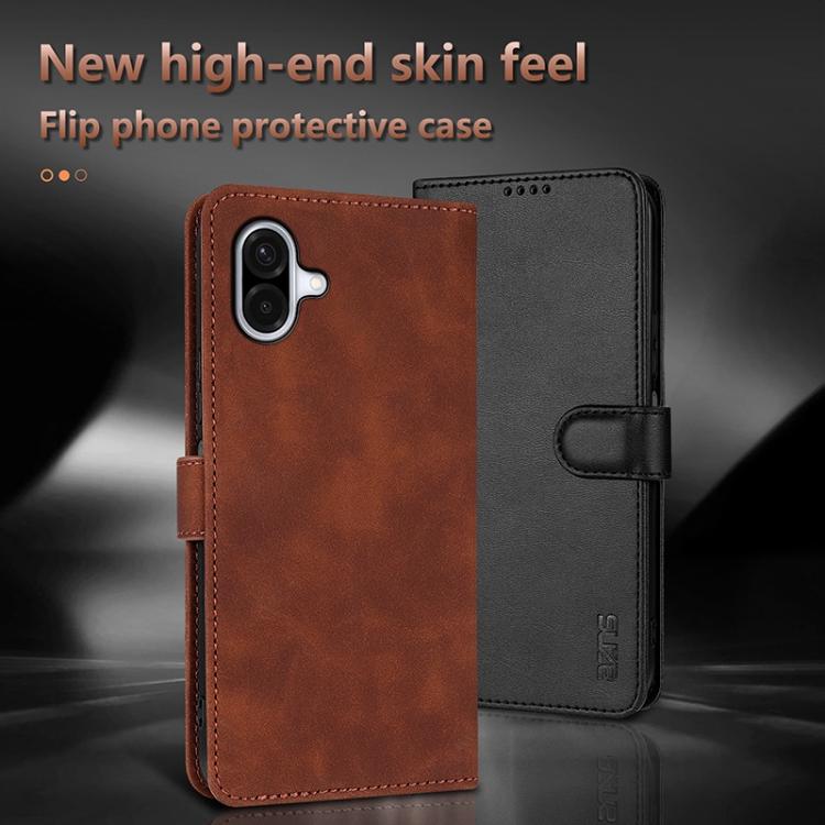 Custodia in pelle di vitello con texture AZNS Skin Feel per Galaxy A08 5G, A18