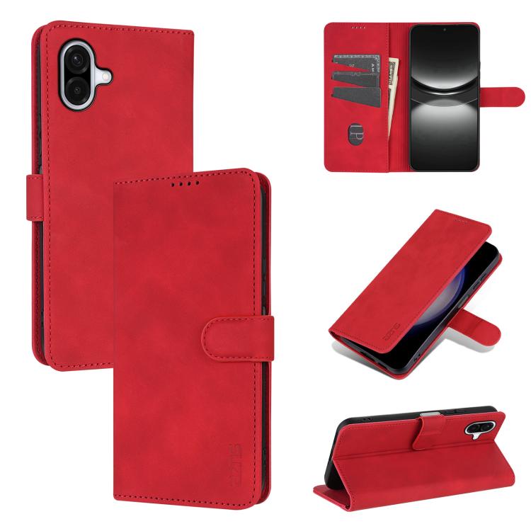 Custodia in pelle di vitello con texture AZNS Skin Feel per Galaxy A08 5G, A18