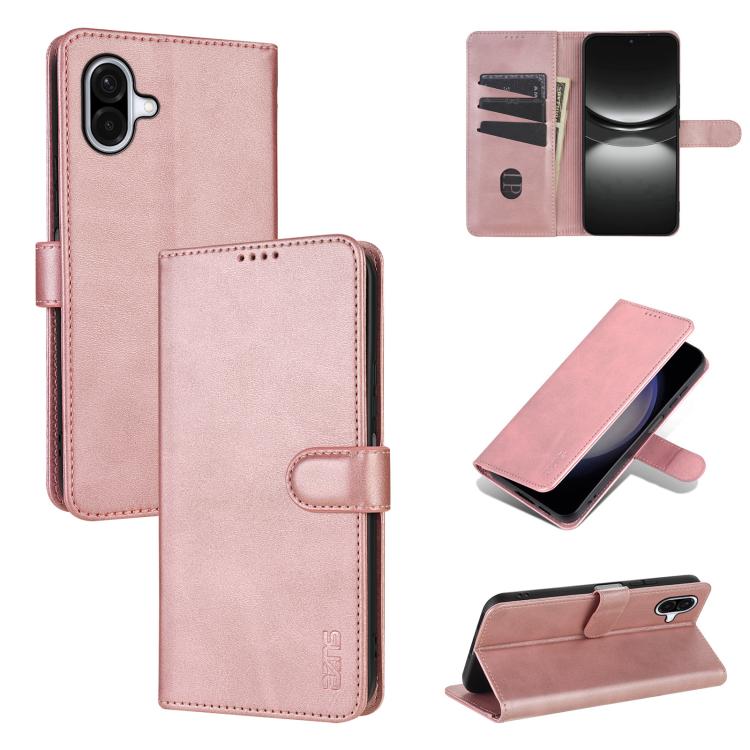 Custodia in pelle di vitello con texture AZNS Skin Feel per Galaxy A08 5G, A18