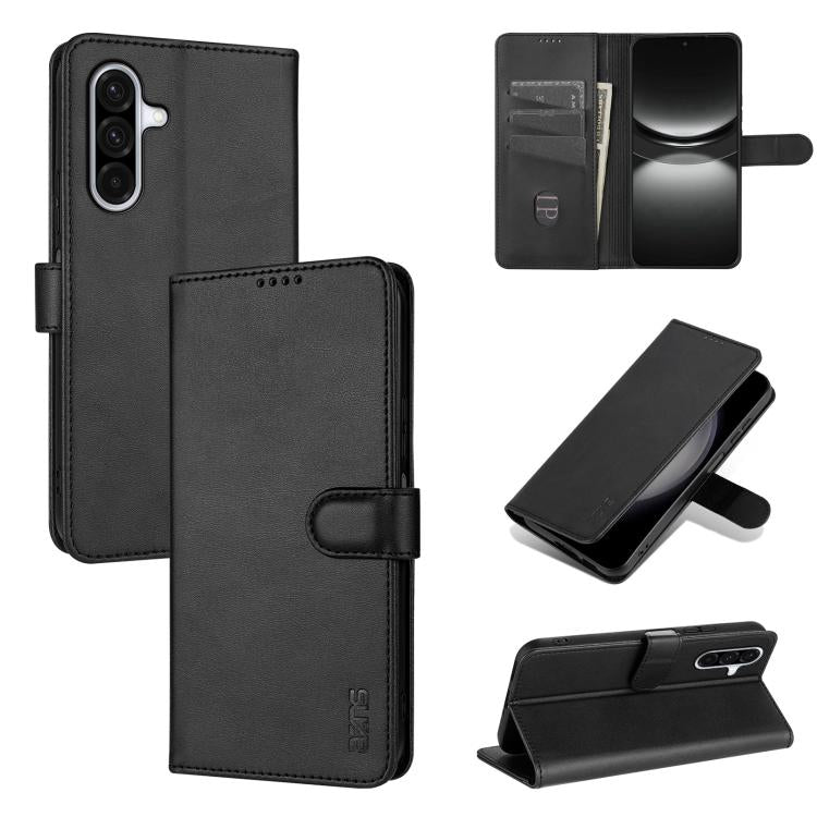 Custodia in pelle di vitello con texture AZNS Skin Feel per Galaxy A08 5G, A18