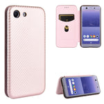 Custodia flip in fibra di carbonio con slot per schede per Sony Xperia Ace, 1