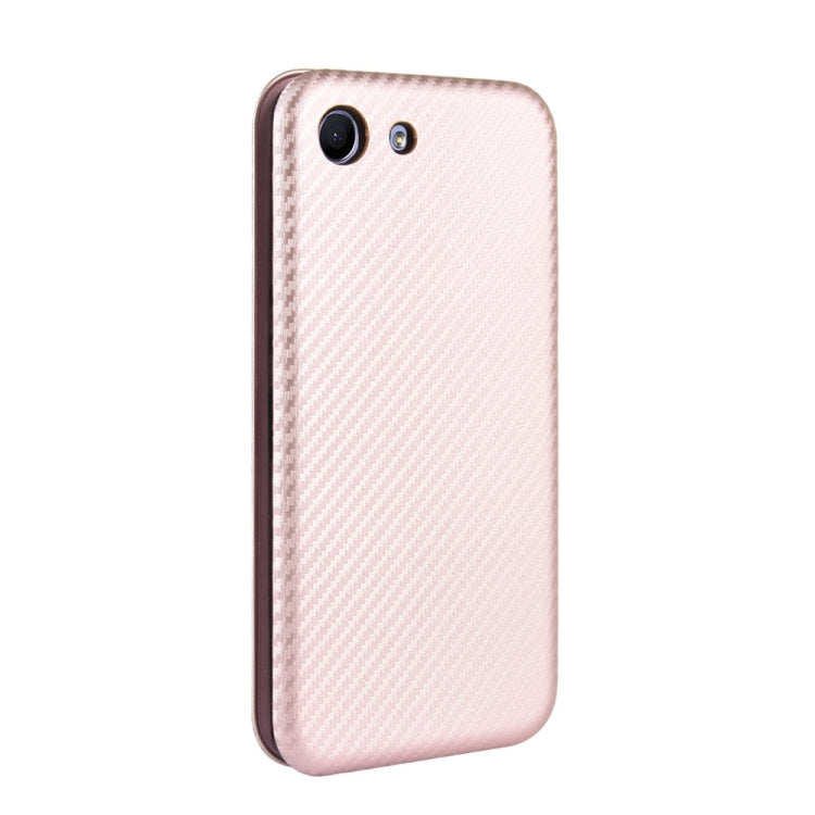 Custodia flip in fibra di carbonio con slot per schede per Sony Xperia Ace, 1