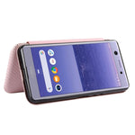 Custodia flip in fibra di carbonio con slot per schede per Sony Xperia Ace, 1
